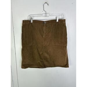 J Jill Skirt Womens M Corduroy Stretch Waist Caramel Fall Preppy 90s Grunge